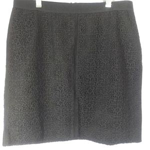 Ann Taylor Textured Black Mini Skirt, 8 Petite